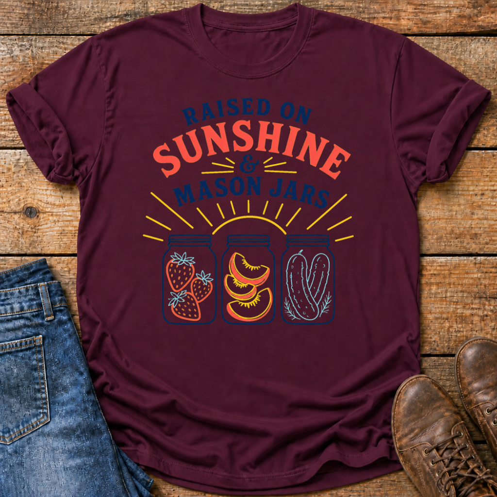 Raised On Sunshine And Mason Jars T-Shirt