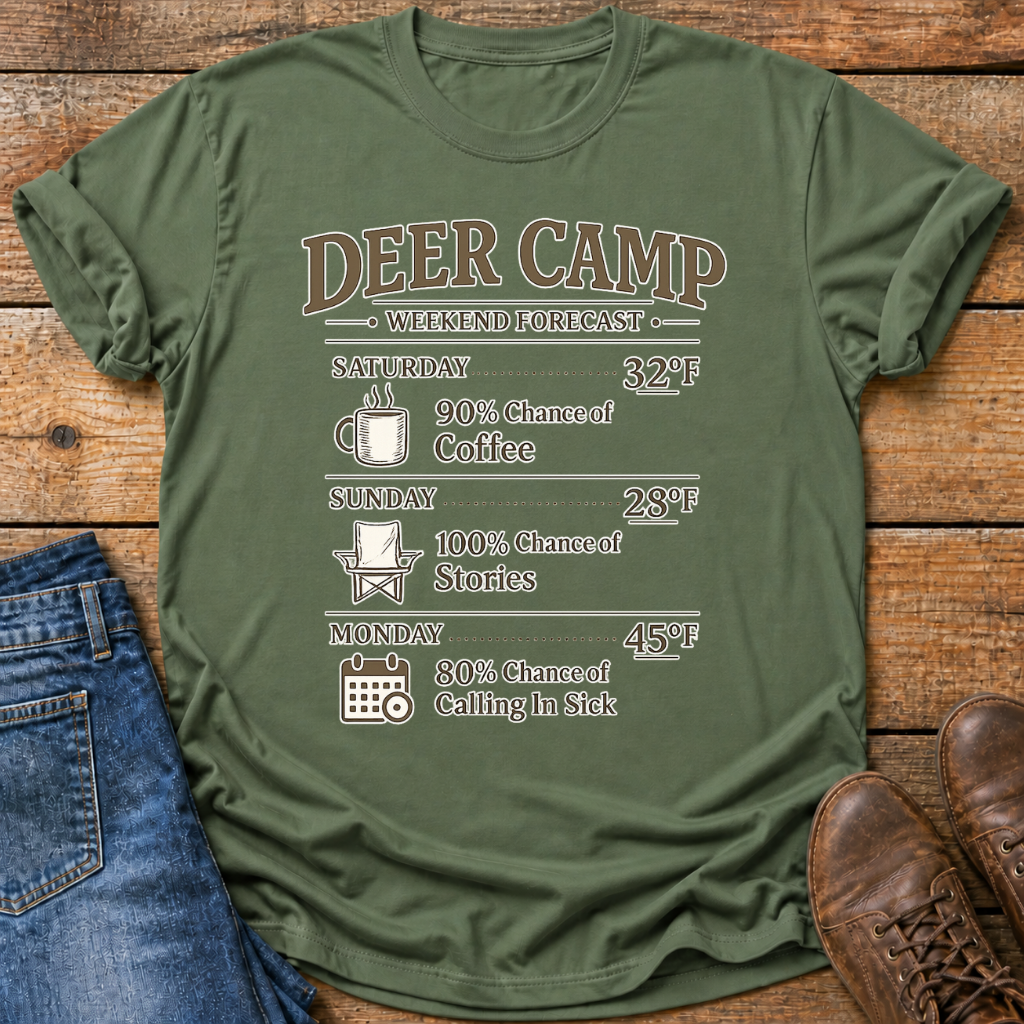 Deer Camp Forecast T-Shirt