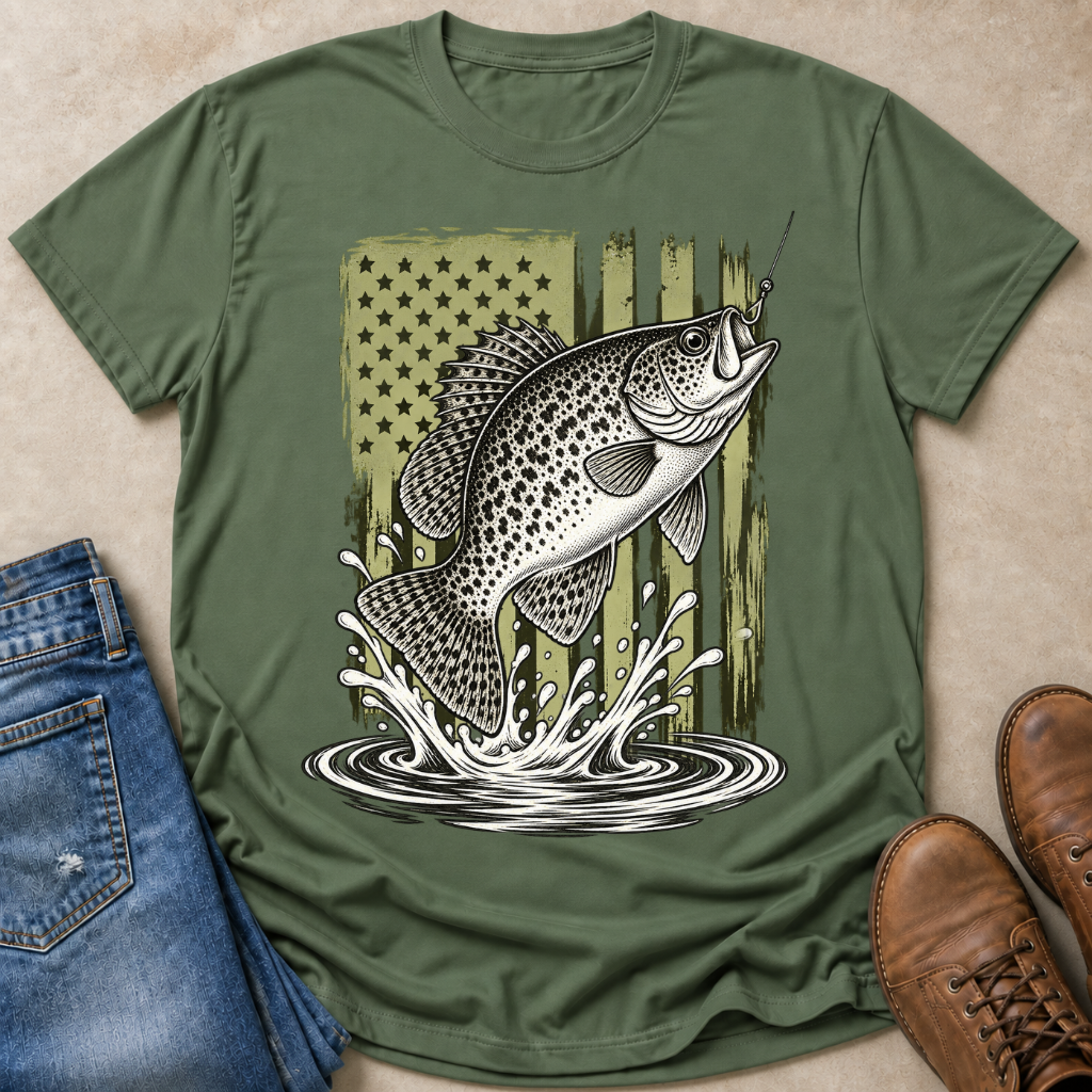 Black Crappie Flag T-Shirt