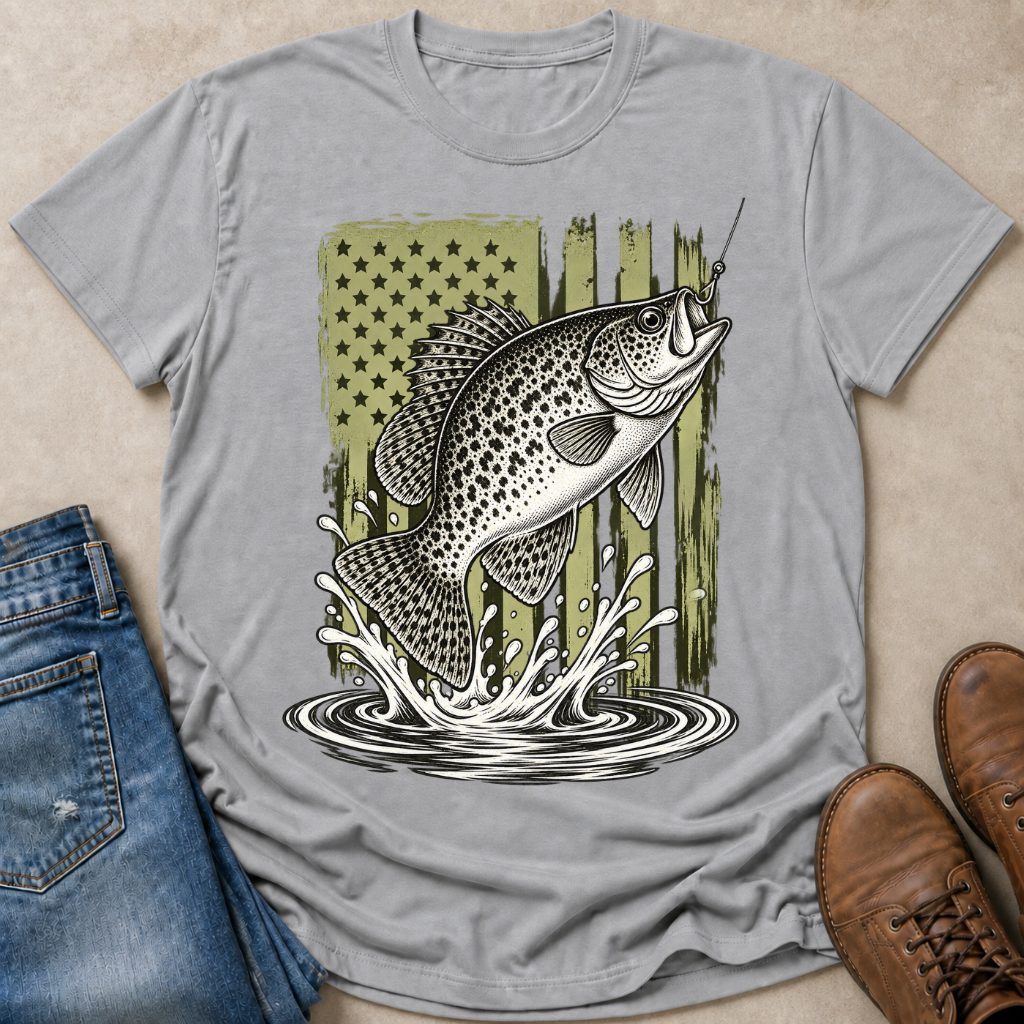 Black Crappie Flag T-Shirt