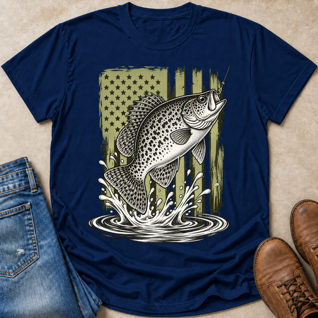 Black Crappie Flag T-Shirt