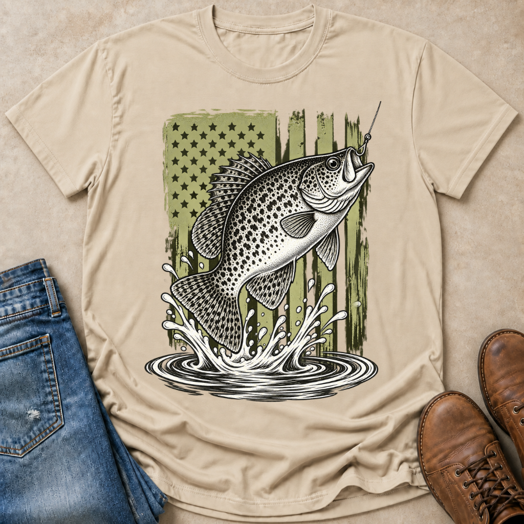 Black Crappie Flag T-Shirt