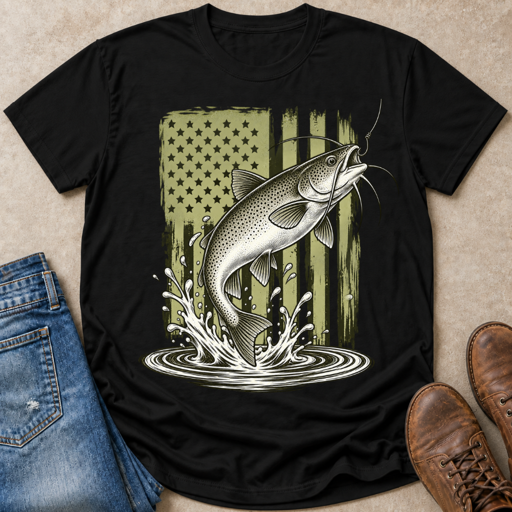 Channel Catfish Flag T-Shirt