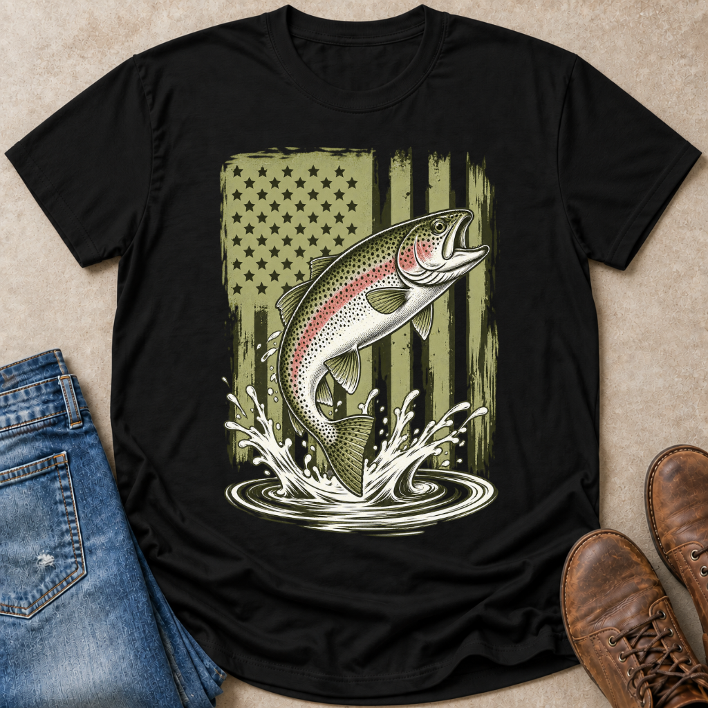 Rainbow Trout Flag T-Shirt