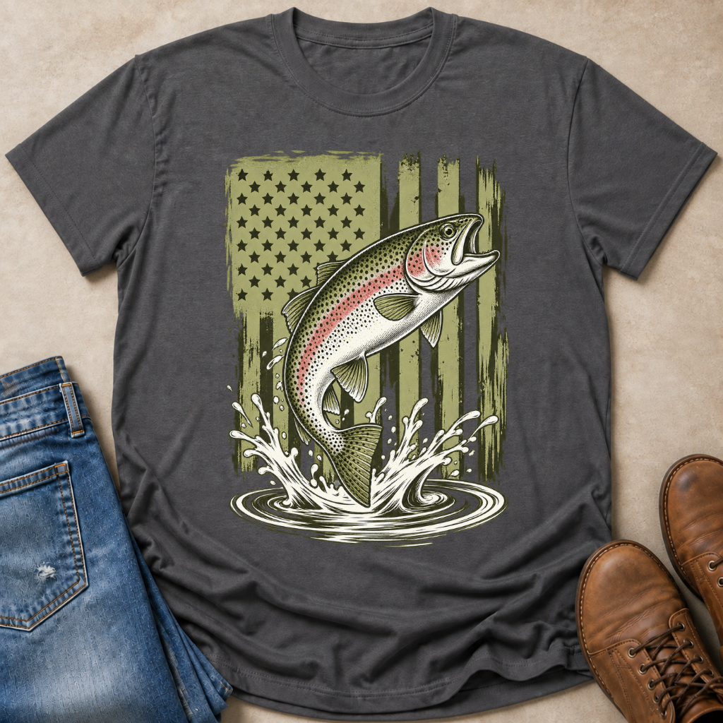 Rainbow Trout Flag T-Shirt