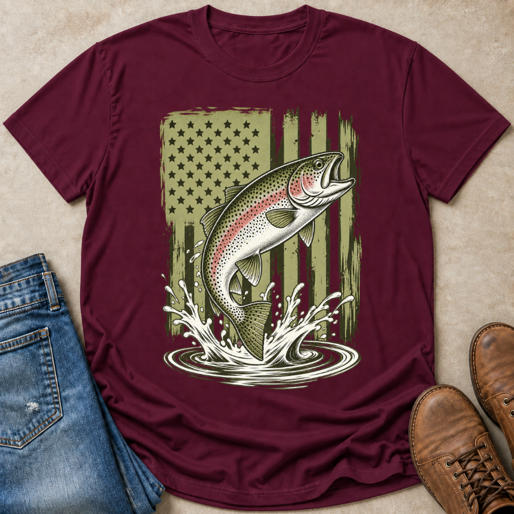 Rainbow Trout Flag T-Shirt