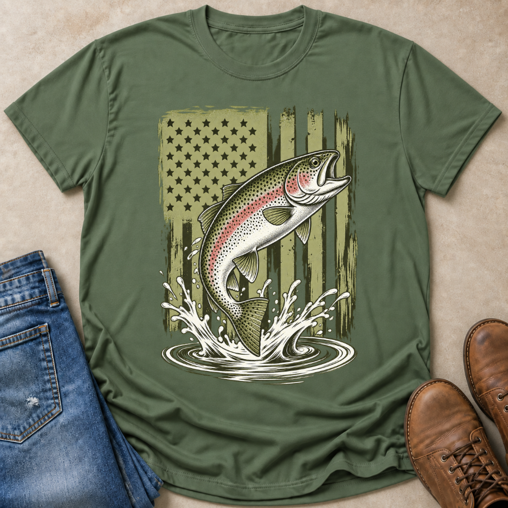 Rainbow Trout Flag T-Shirt
