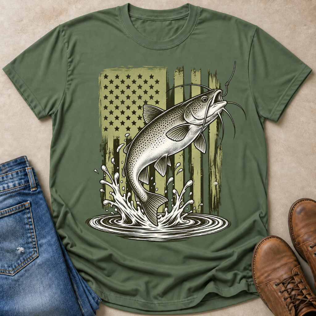 Channel Catfish Flag T-Shirt