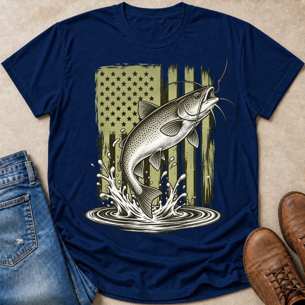 Channel Catfish Flag T-Shirt