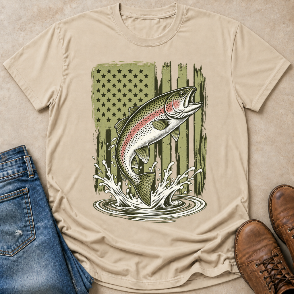 Rainbow Trout Flag T-Shirt