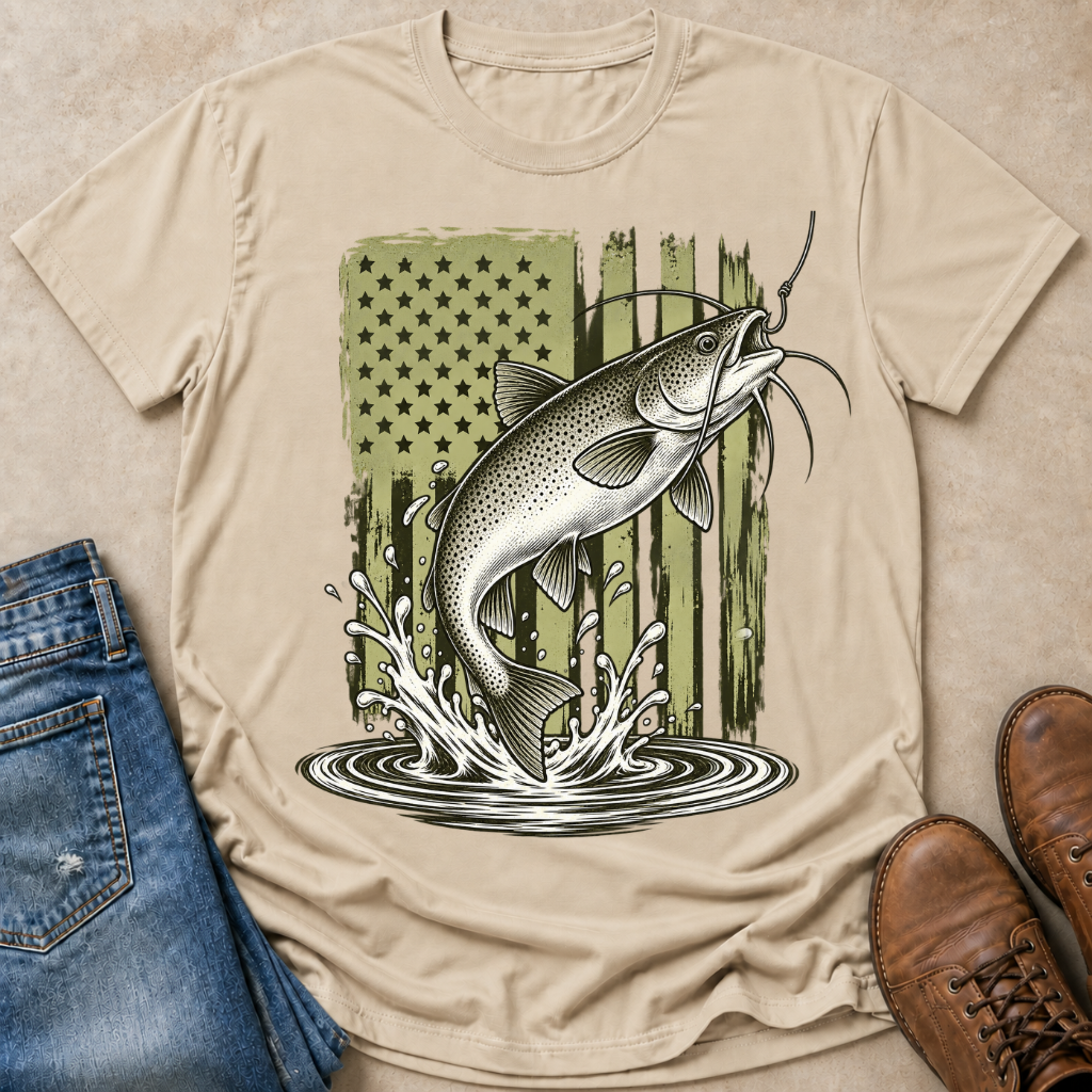 Channel Catfish Flag T-Shirt
