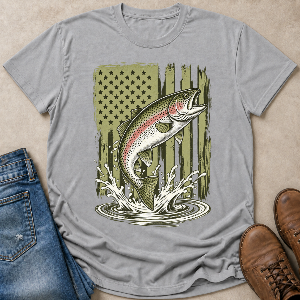 Rainbow Trout Flag T-Shirt