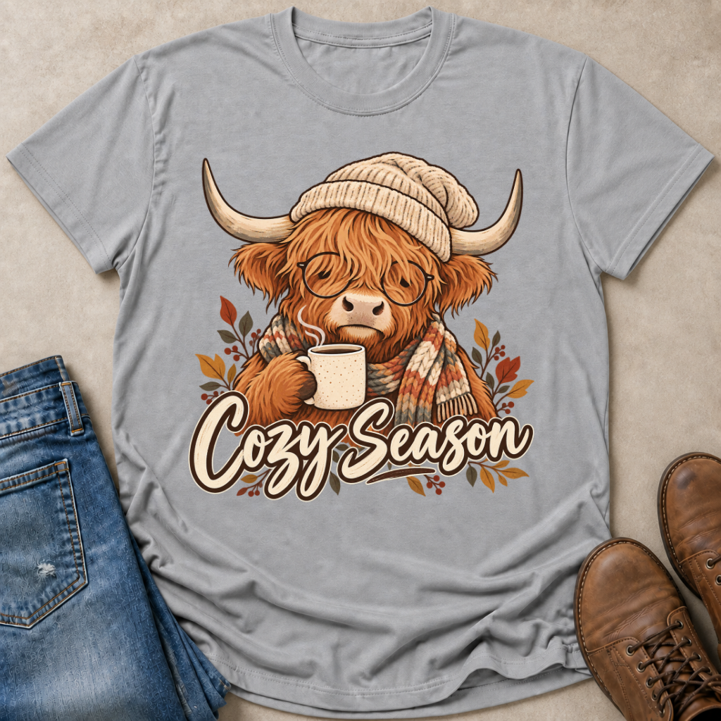 Cow Cozy Coffee T-Shirt