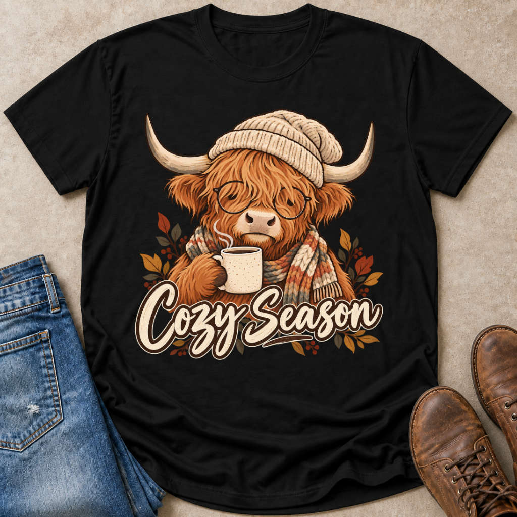 Cow Cozy Coffee T-Shirt