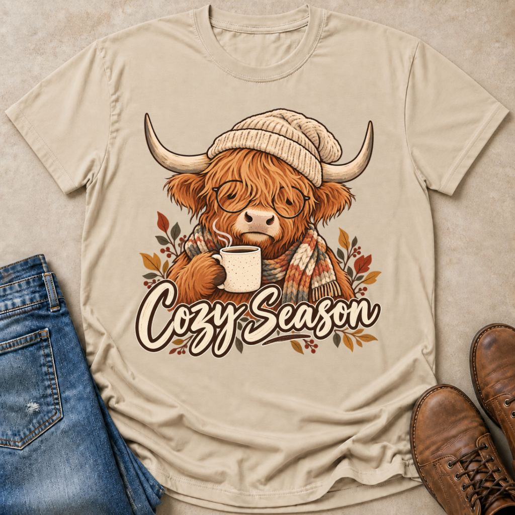 Cow Cozy Coffee T-Shirt