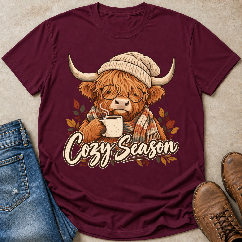Cow Cozy Coffee T-Shirt
