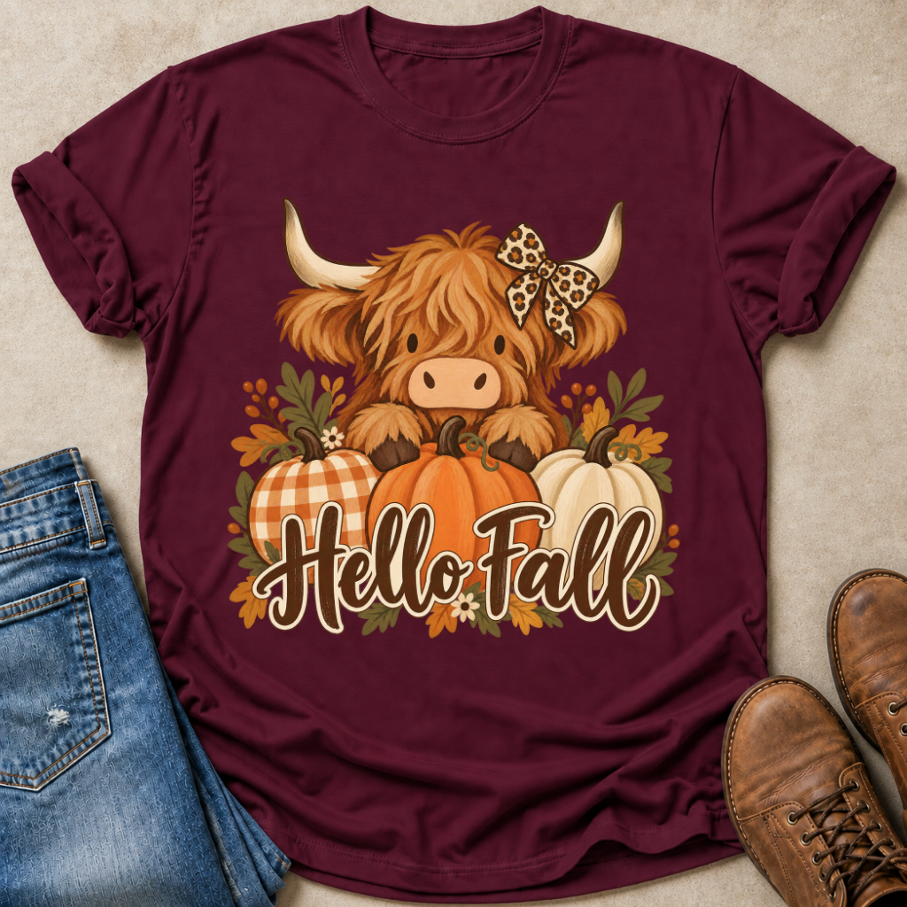 Cow Hello Fall T-Shirt