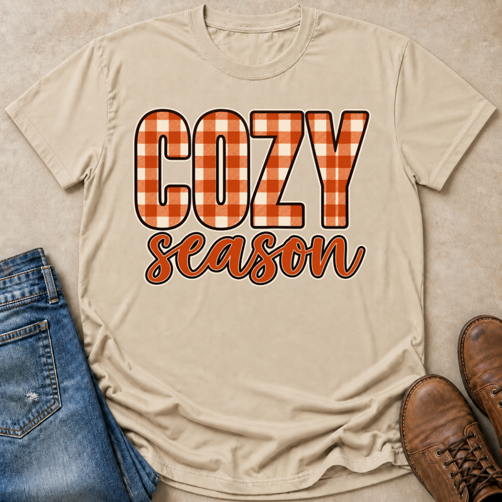 Cozy Season Gingham T-Shirt