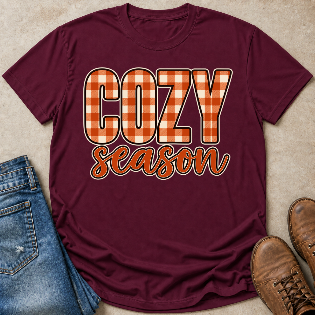 Cozy Season Gingham T-Shirt