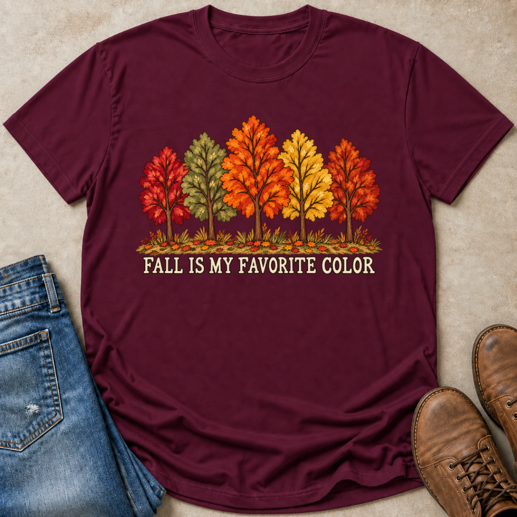 Fall Favorite Color Cartoon T-Shirt