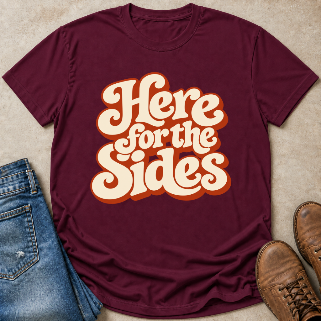 Here For The Sides Retro T-Shirt