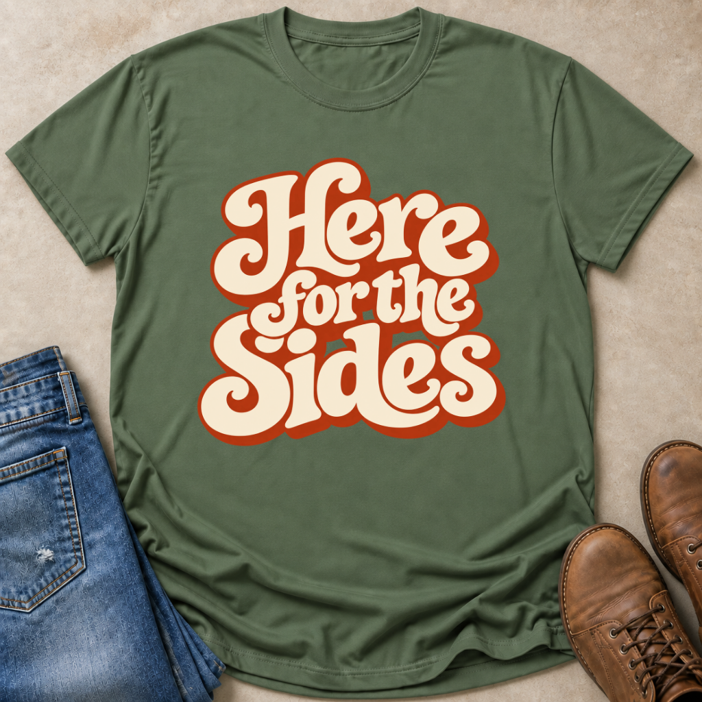 Here For The Sides Retro T-Shirt