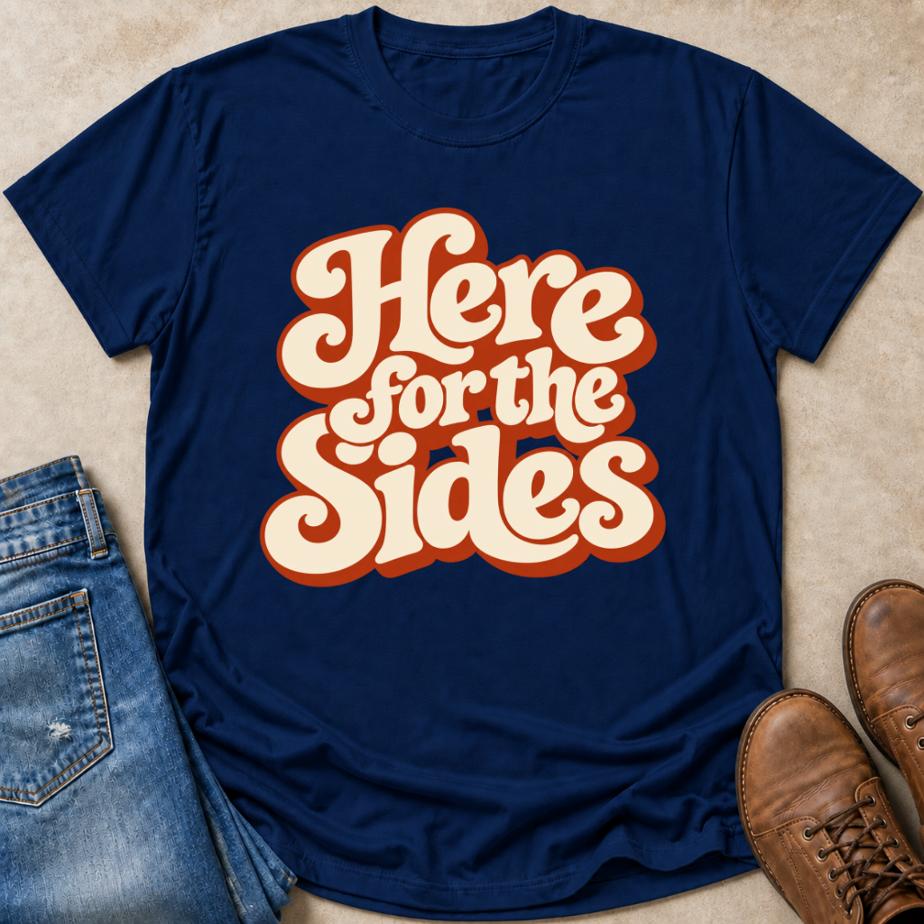 Here For The Sides Retro T-Shirt