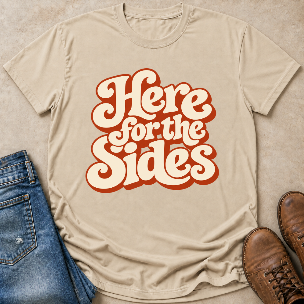 Here For The Sides Retro T-Shirt