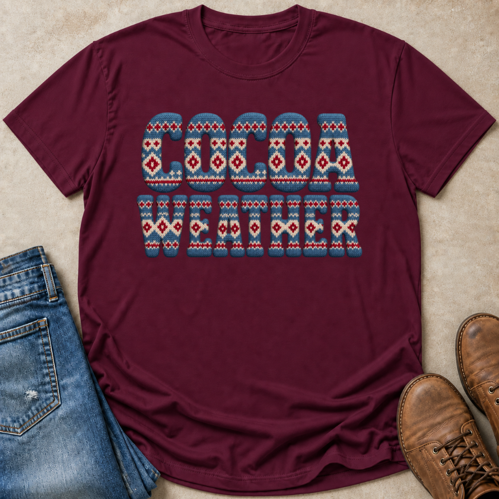Cocoa Weather Fair Isle Lettering T-Shirt