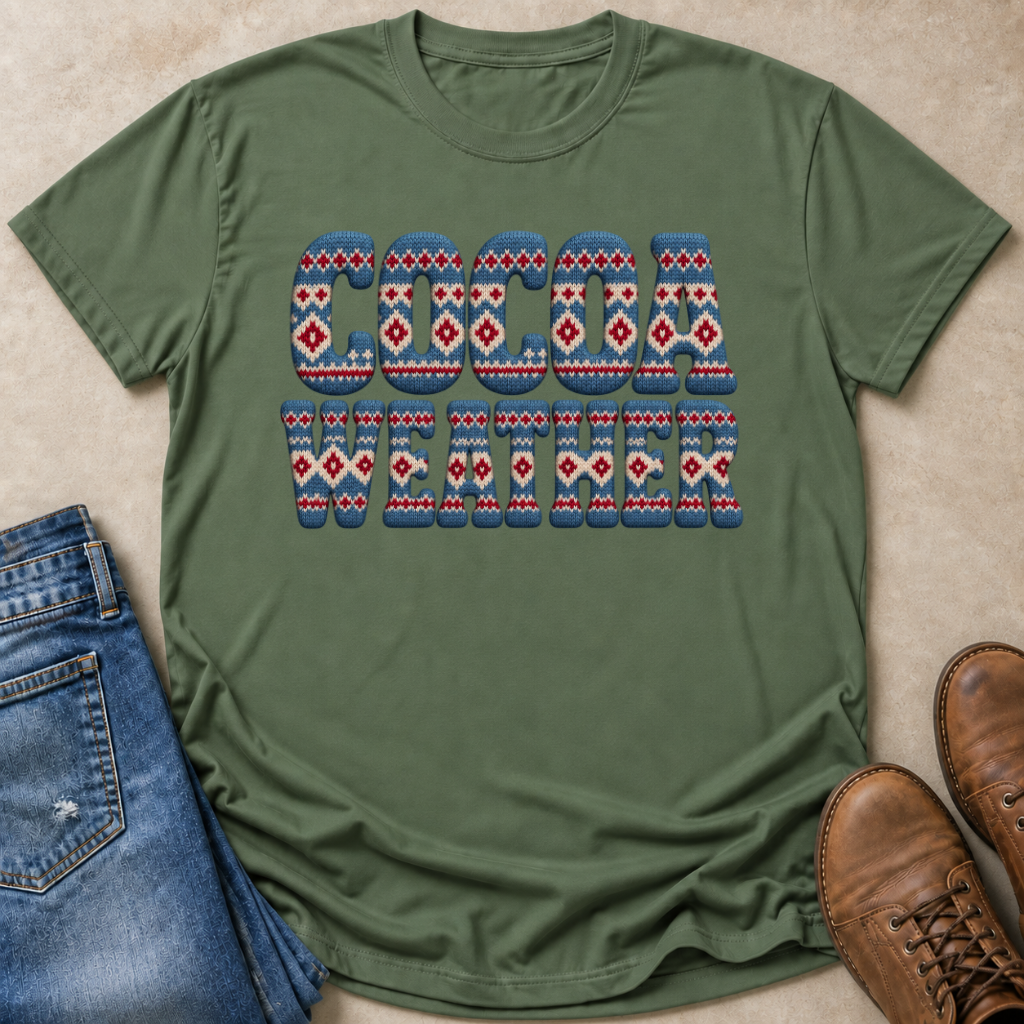 Cocoa Weather Fair Isle Lettering T-Shirt