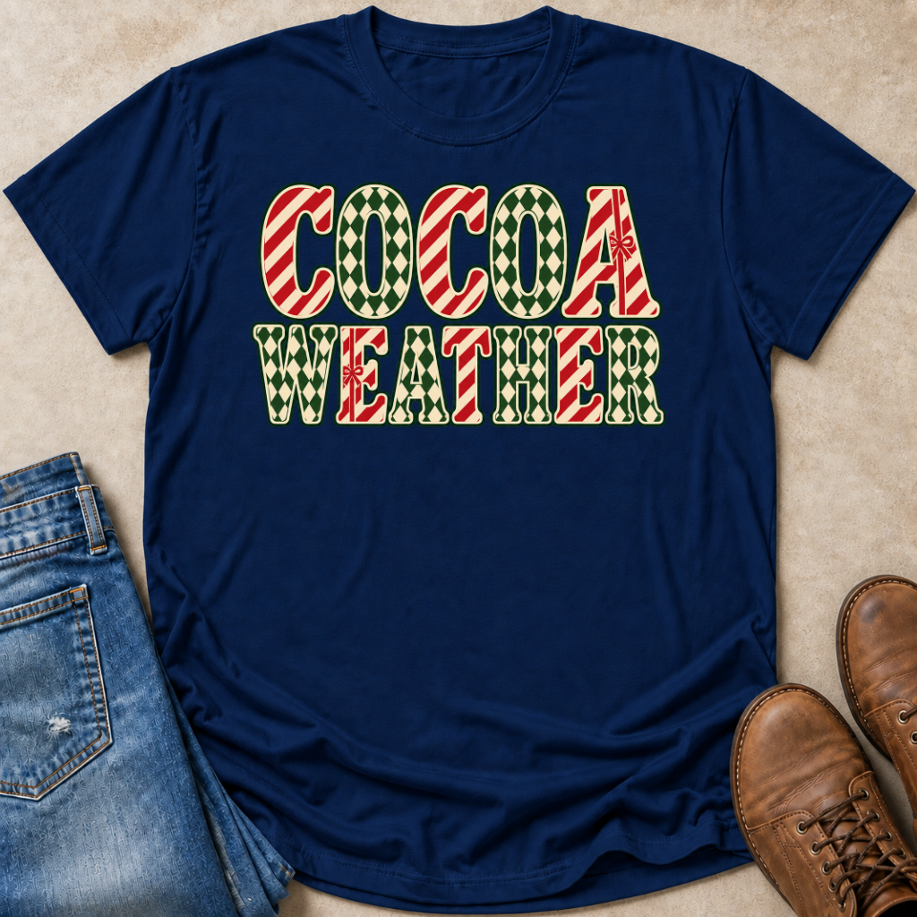 Cocoa Weather Gift Wrap Lettering T-Shirt
