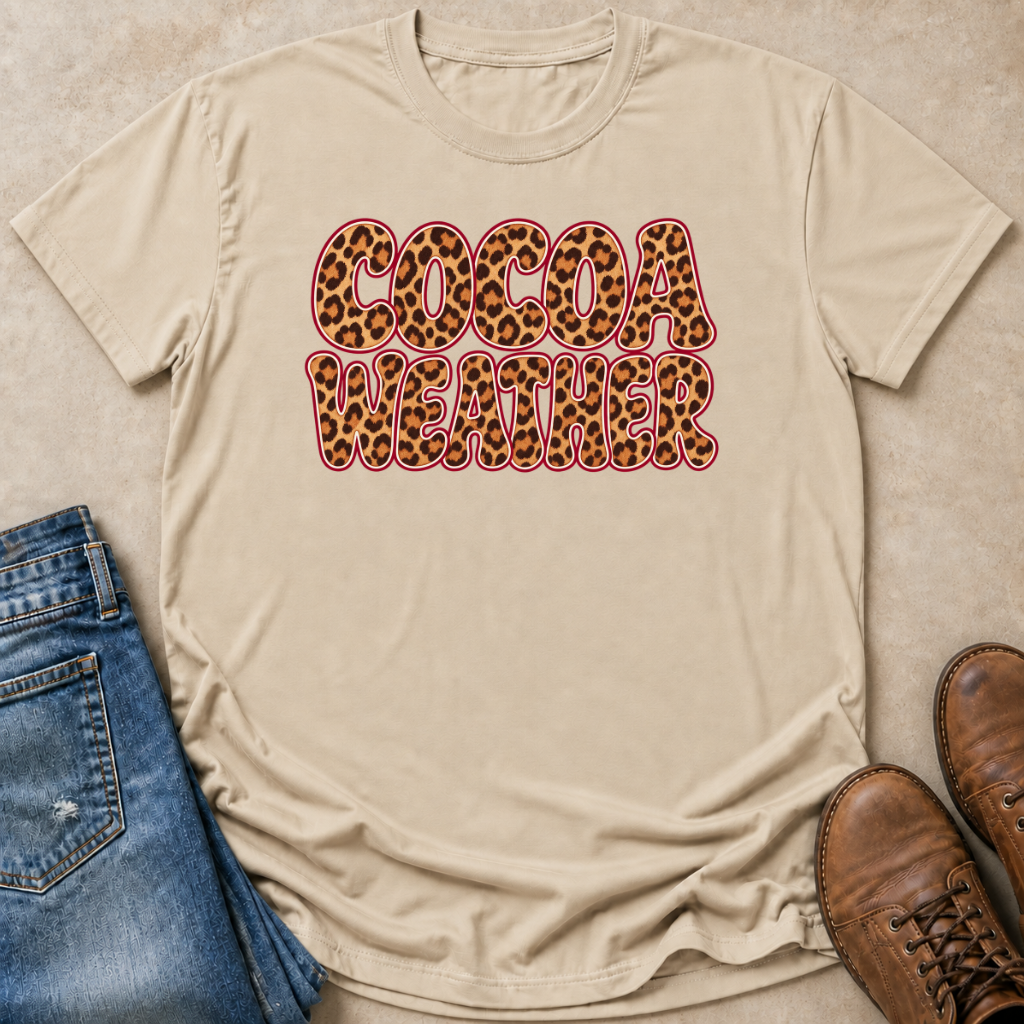 Cocoa Weather Leopard Lettering T-Shirt