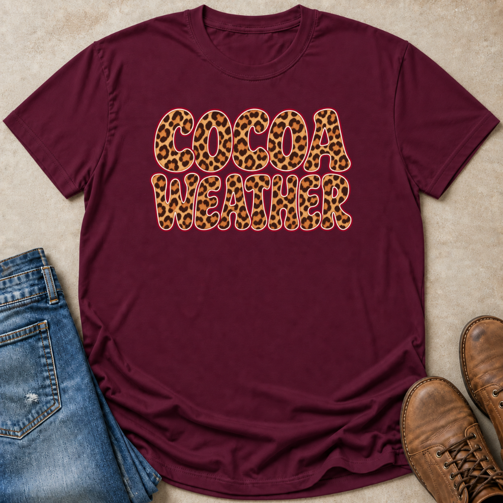 Cocoa Weather Leopard Lettering T-Shirt