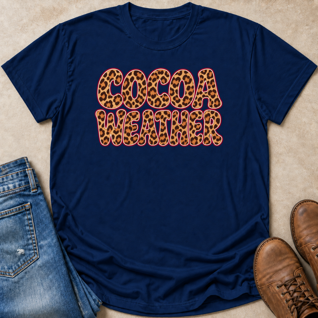 Cocoa Weather Leopard Lettering T-Shirt