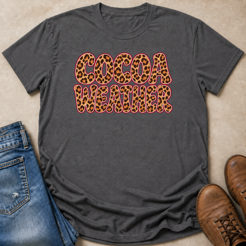 Cocoa Weather Leopard Lettering T-Shirt