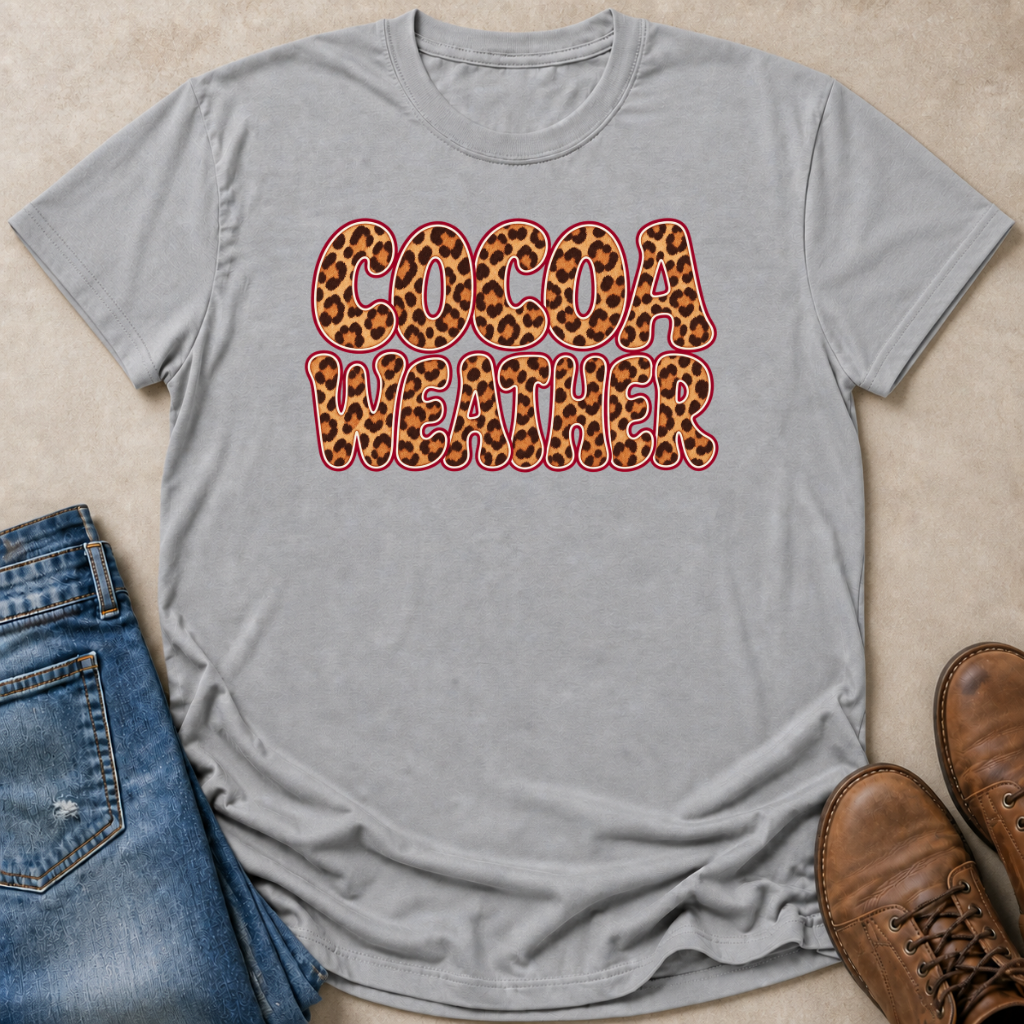 Cocoa Weather Leopard Lettering T-Shirt