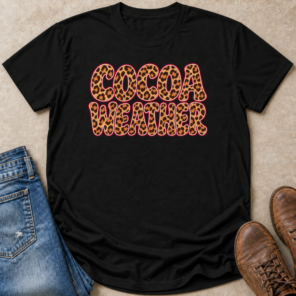 Cocoa Weather Leopard Lettering T-Shirt