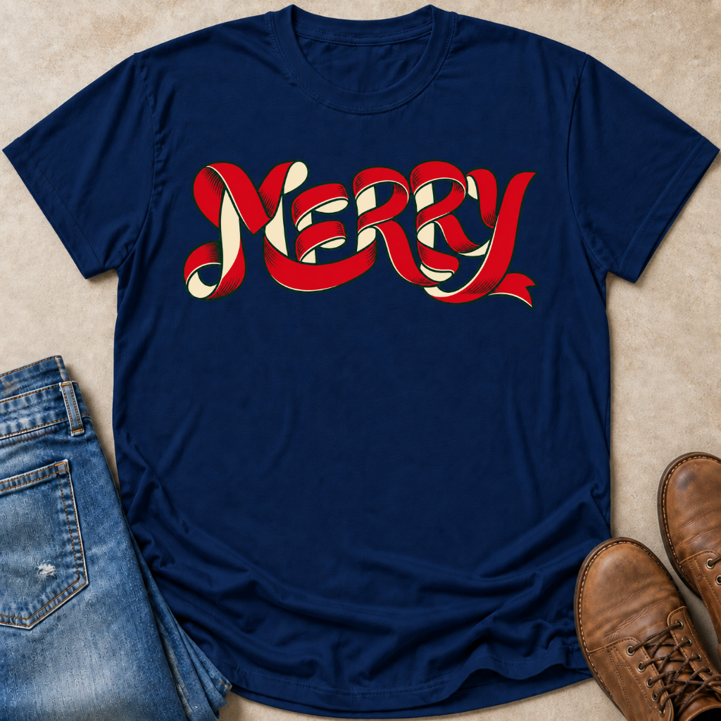 Merry Ribbon Lettering T-Shirt