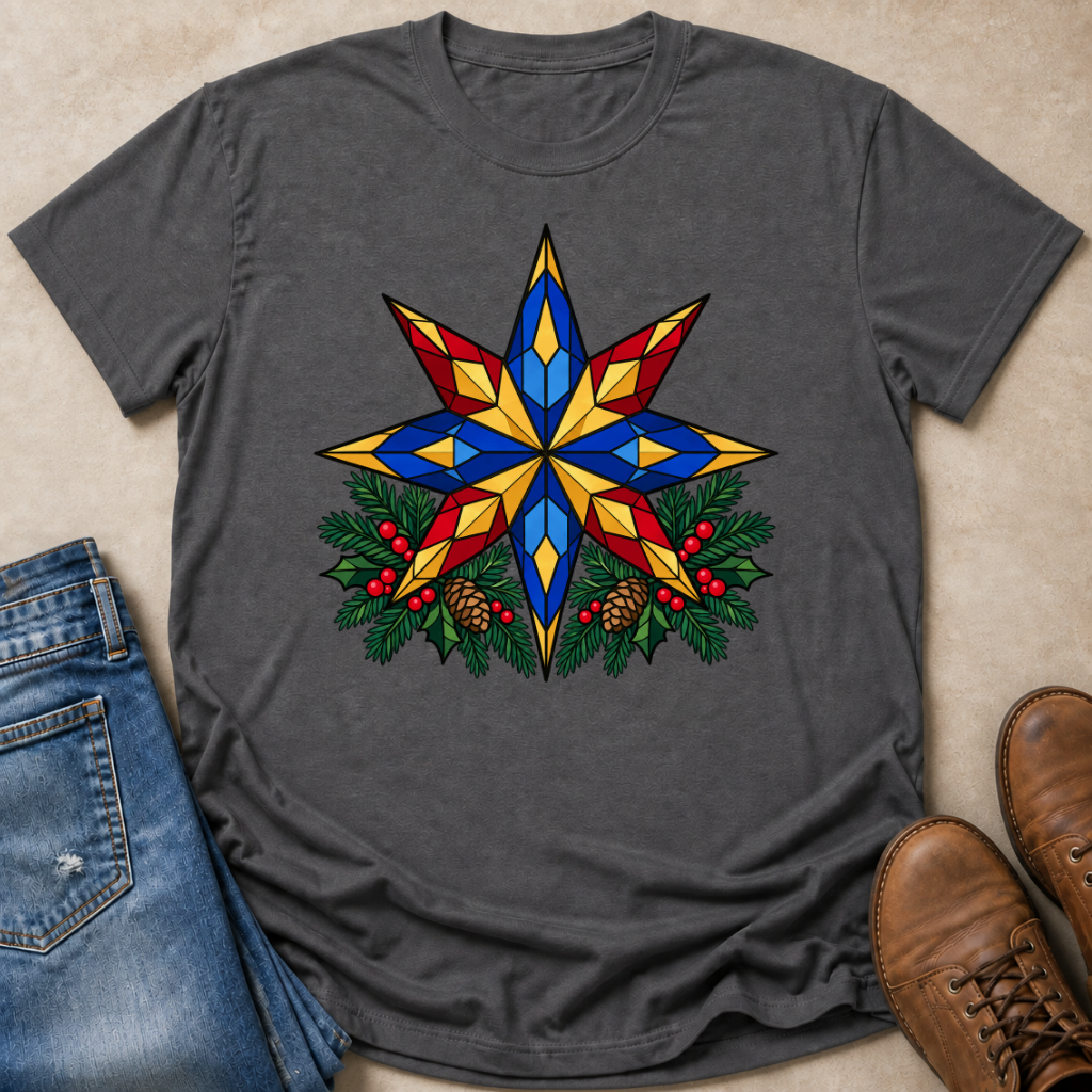 Stained Glass Christmas Star T-Shirt